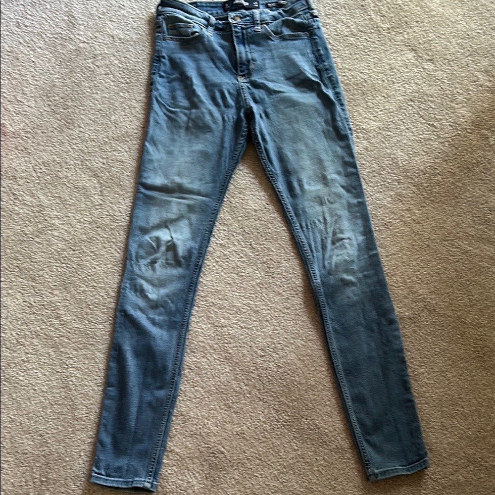 Hollister Classic Stretch Blue High Rise Super Skinny Jeans - Size W25 and L30